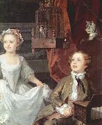 William Hogarth Portrat der Graham Kinder, Detail oil painting reproduction